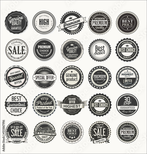 Retro labels and badges collection