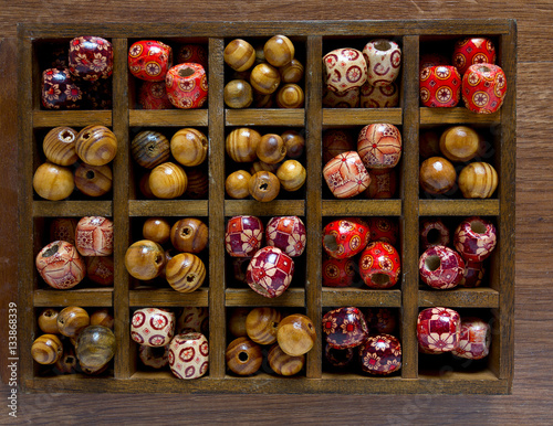 colorful wooden beads photo