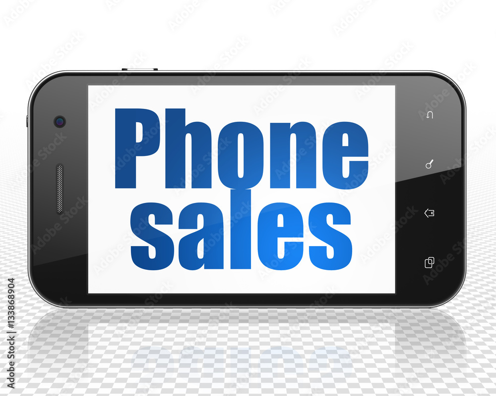 Marketing concept: Smartphone with Phone Sales on display Marketing concept: Smartphone with Phone Sales on display