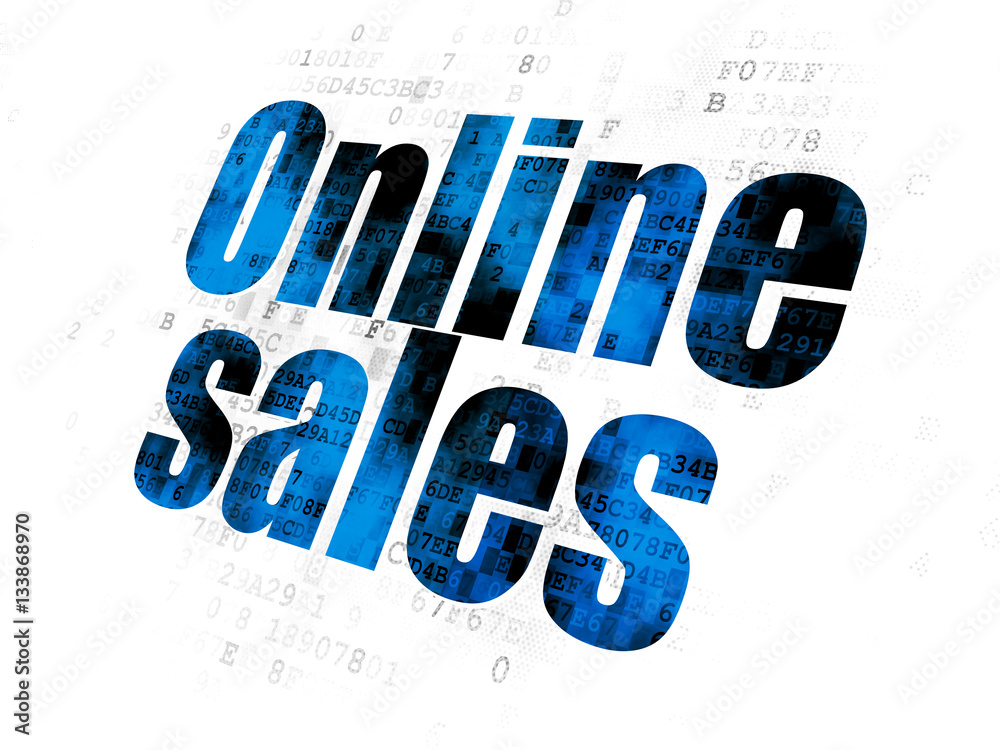 Plakat Advertising concept: Online Sales on Digital background