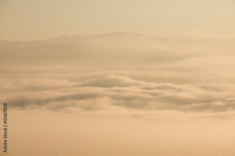 Fog and clouds over Pai District Mae Hong Son, THAILAND. View from Yun Lai Viewpoint is located about 5 km to the West of Pai town centre above the Chinese Village. Fog and clouds over Pai District Mae Hong Son, THAILAND. View from Yun Lai Viewpoint is located about 5 km to the West of Pai town centre above the Chinese Village.