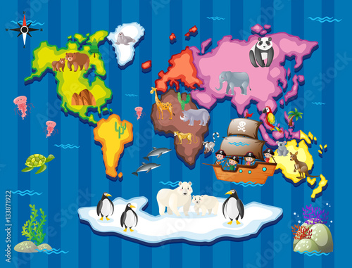 Wild animals in different part of the world