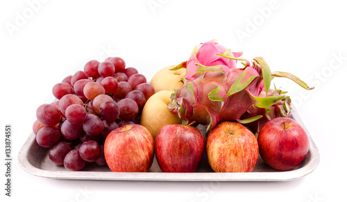 Organic fruit isolated on white background