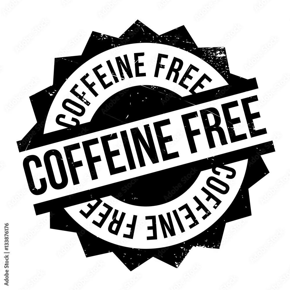 Coffeine Free rubber stamp. Grunge design with dust scratches. Effects can be easily removed for a clean, crisp look. Color is easily changed. Coffeine Free rubber stamp. Grunge design with dust scratches. Effects can be easily removed for a clean, crisp look. Color is easily changed.