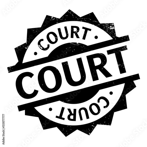 Court rubber stamp. Grunge design with dust scratches. Effects can be easily removed for a clean, crisp look. Color is easily changed.