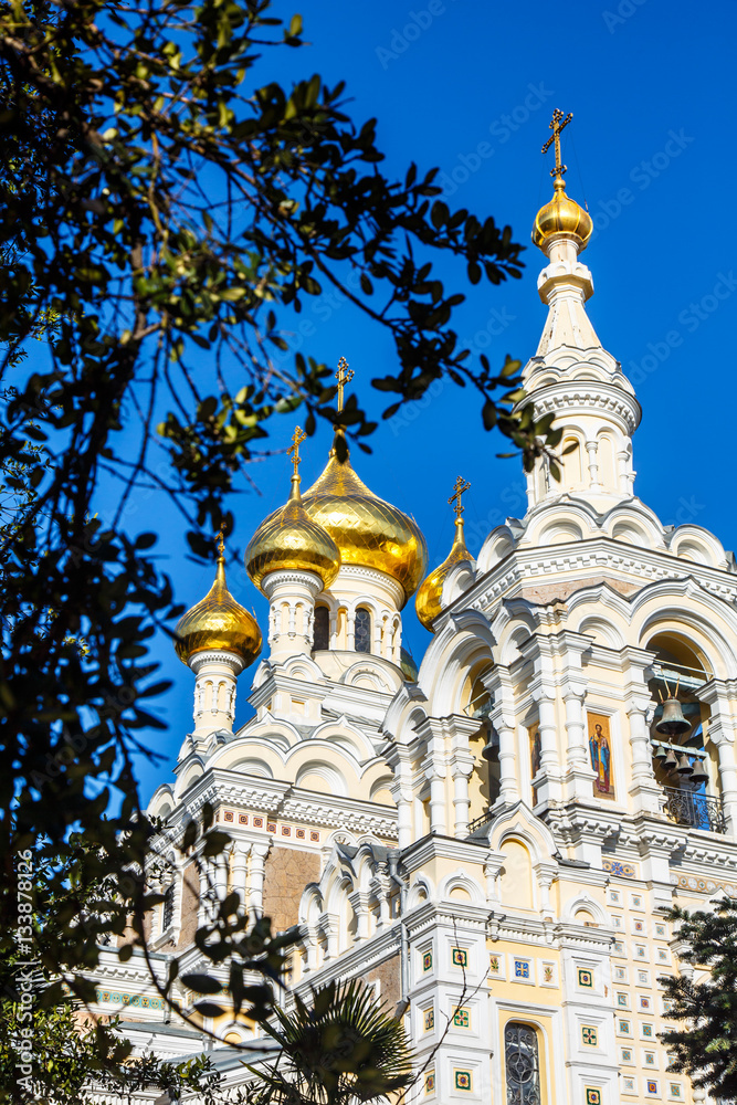 The Golden dome of the Russian Orthodox Church.
