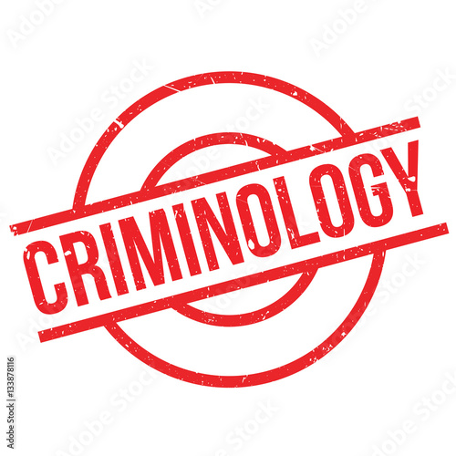 Criminology rubber stamp. Grunge design with dust scratches. Effects can be easily removed for a clean, crisp look. Color is easily changed.