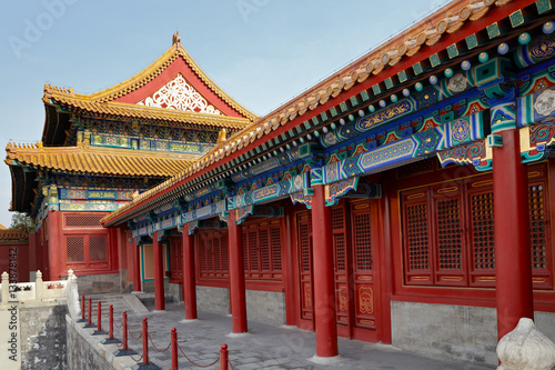 Ancient architecture of palaces complex in Forbidden City  Beijing  China