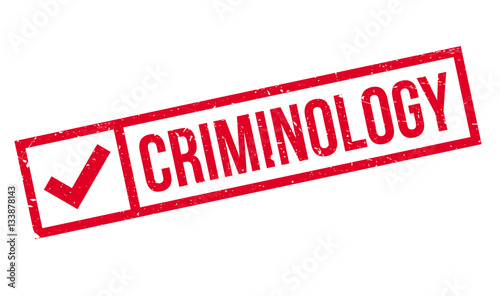 Criminology rubber stamp. Grunge design with dust scratches. Effects can be easily removed for a clean, crisp look. Color is easily changed.