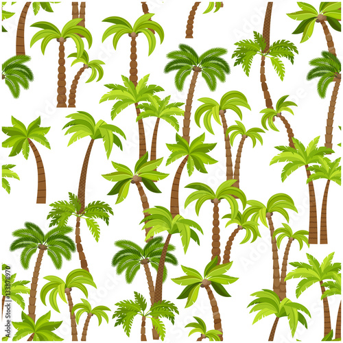 Palm trees seamless pattern. Beautiful vectro palma tree design for textile industry