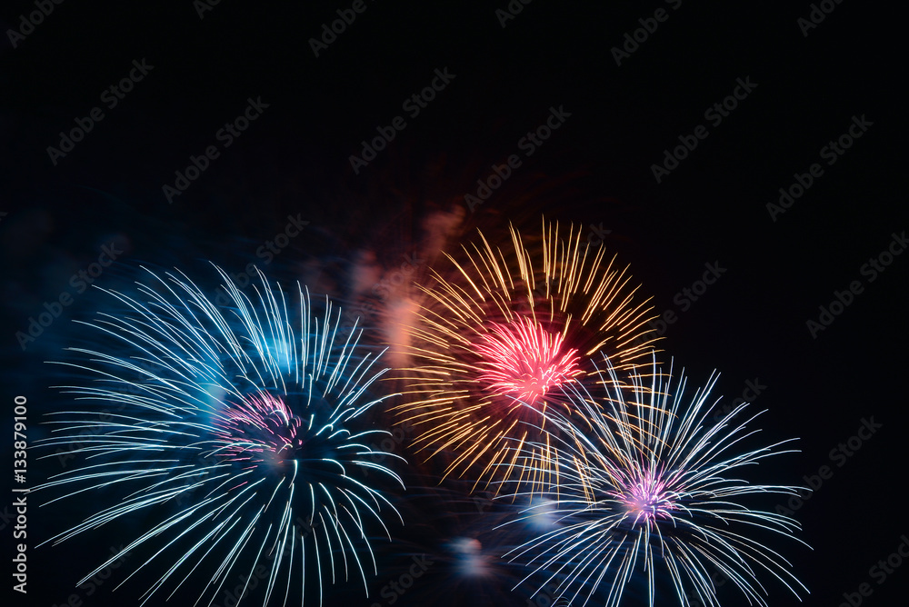 firework background with free space for text