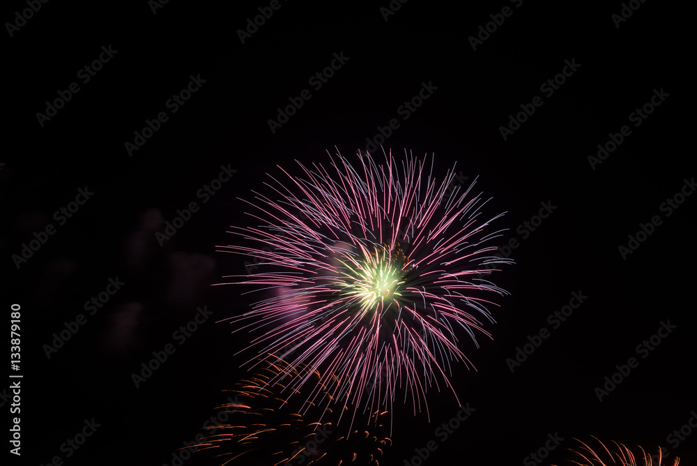 firework background with free space for text