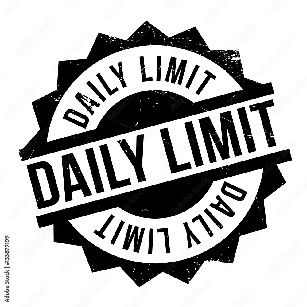 Daily Limit rubber stamp. Grunge design with dust scratches. Effects can be easily removed for a clean, crisp look. Color is easily changed. Daily Limit rubber stamp. Grunge design with dust scratches. Effects can be easily removed for a clean, crisp look. Color is easily changed.