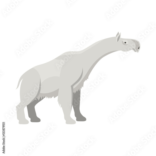 Prehistoric animal. Vector cartoon ancient mammal ice age extinct indricotherium