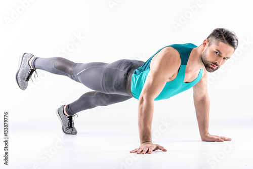 Man doing plank exercise