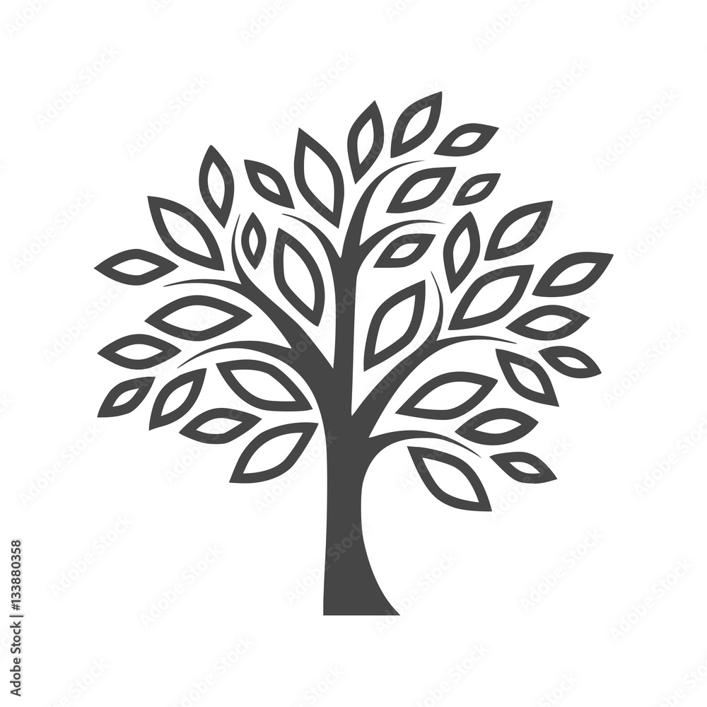 Simple tree icon - vector Illustration