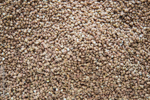 Buckwheat background. Healthy eating and lifestyle.