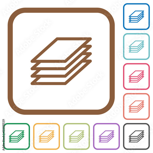 Printing papers simple icons