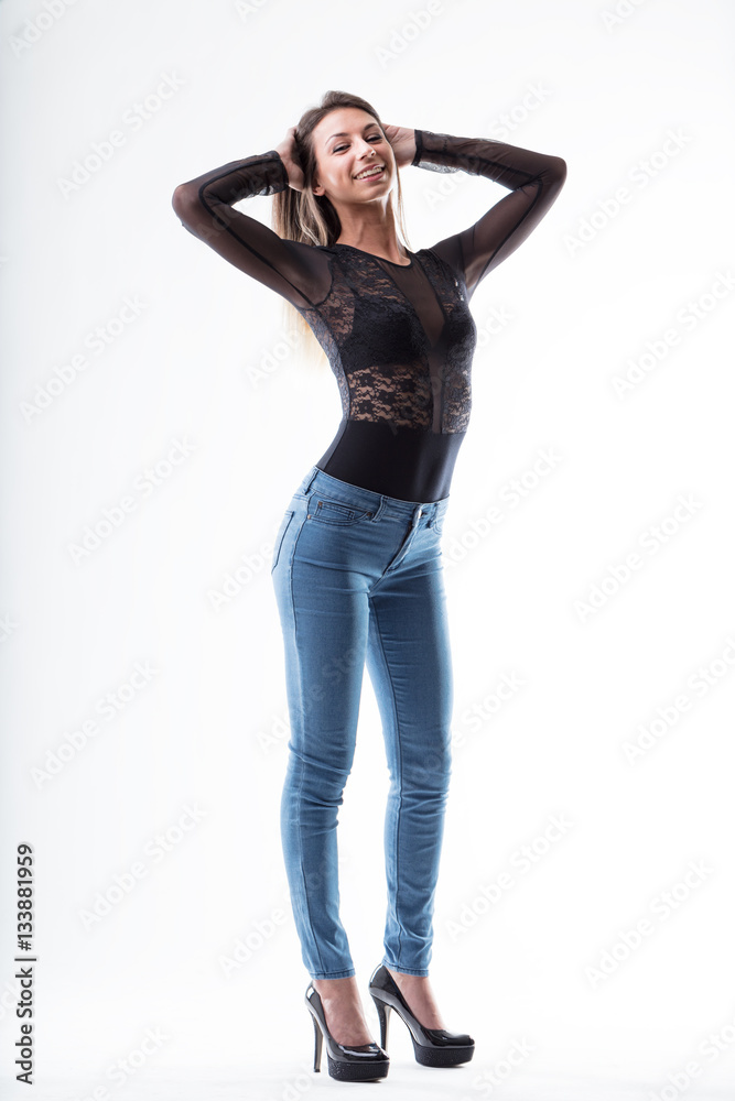 woman with fitness and healthy eating visible results woman with fitness and healthy eating visible results