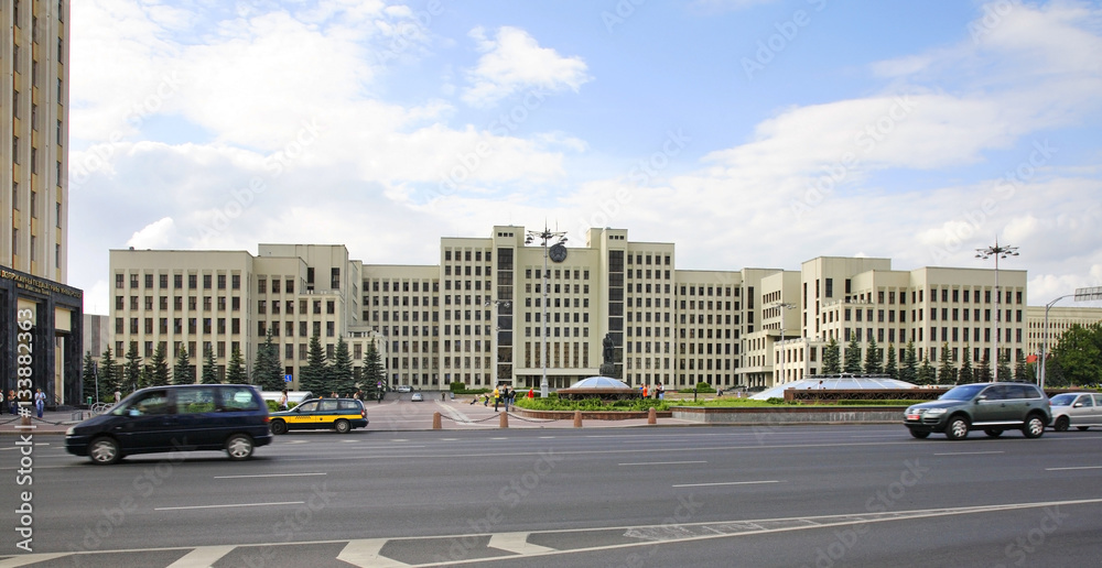 Fototapeta premium Independence Square in Minsk. Belarus