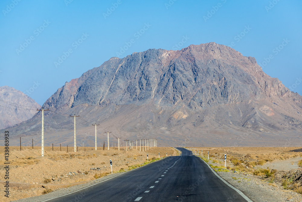 Road in mountainous area of Yazd Province in Iran Road in mountainous area of Yazd Province in Iran