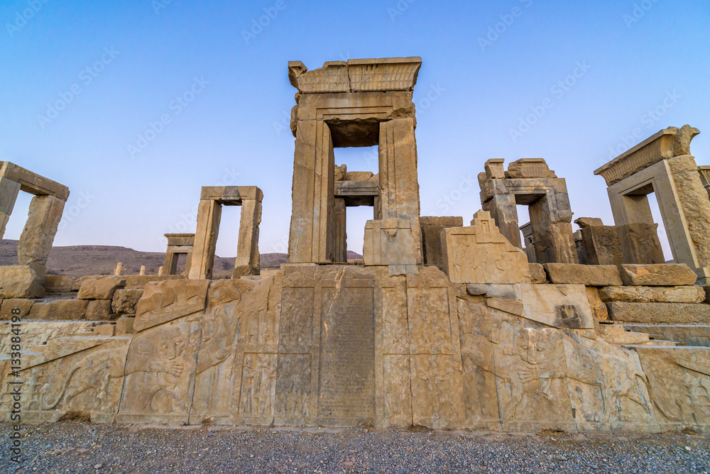 Ruins of Tachara Palace in Persepolis ancient city in Iran