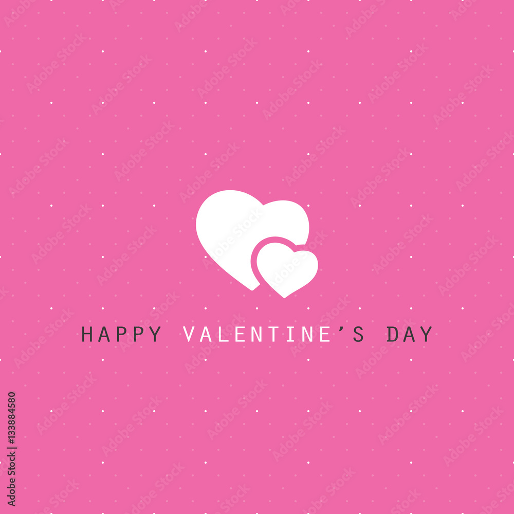  Valentine's Day Card or Background, Vector Design Template 