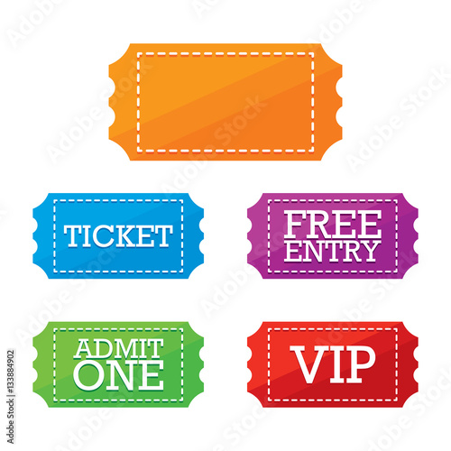 Colorful Ticket Vector Labels