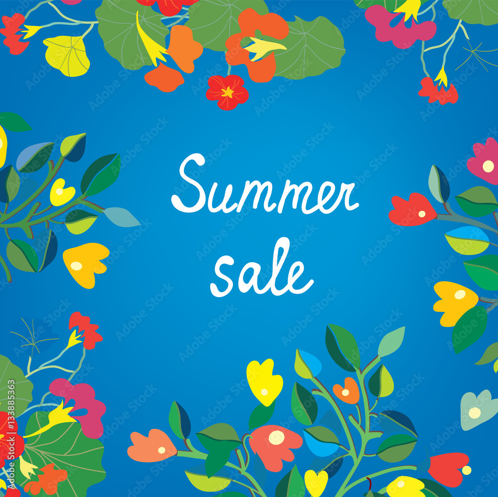 Floral background for summer or spring sale