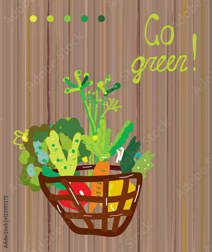 Go green background for vegetarian