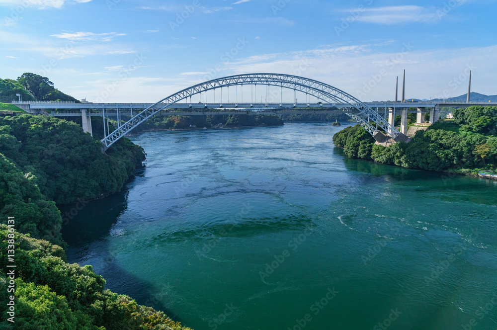 Naklejka premium japanese landscape - saikaibashi - sasebo - nagasaki
