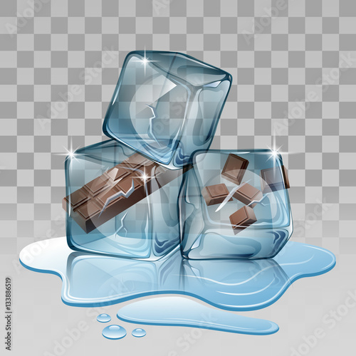 ice cube chocolate Vector illustration