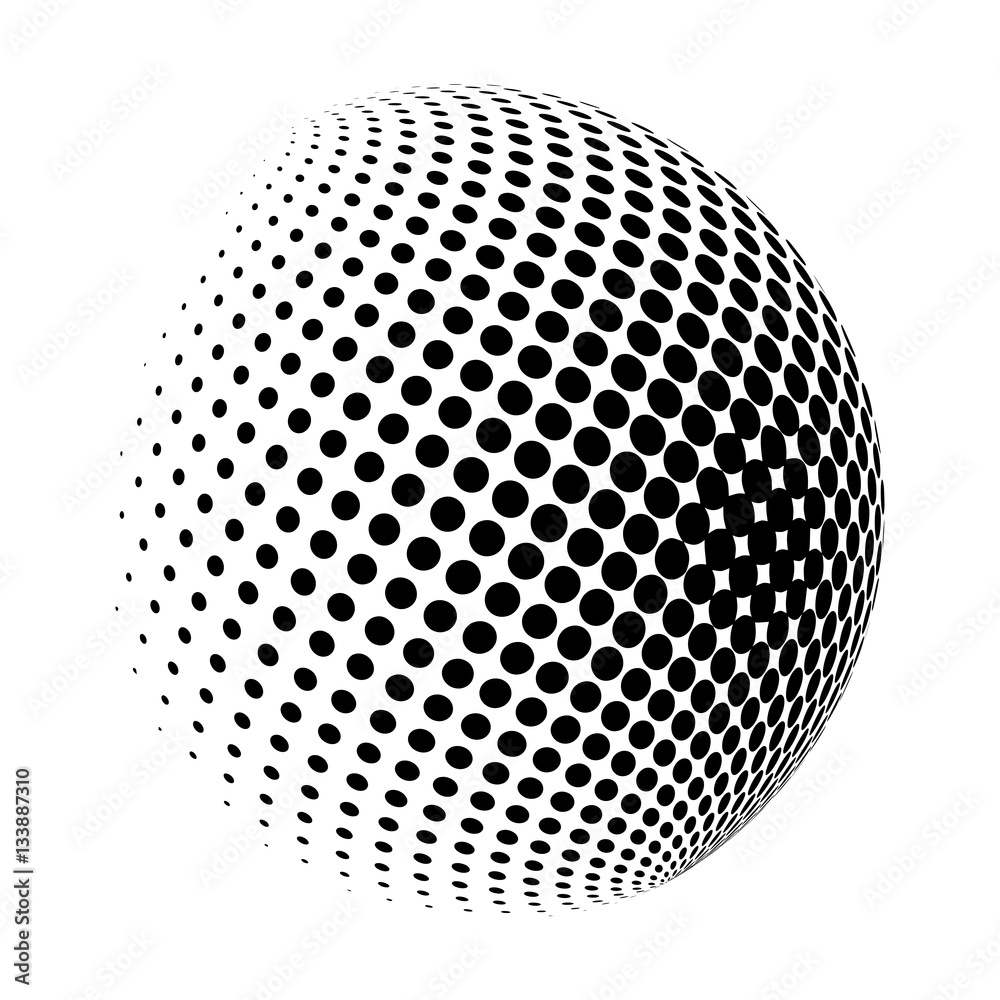 halftone globe logo  vector symbol icon design.