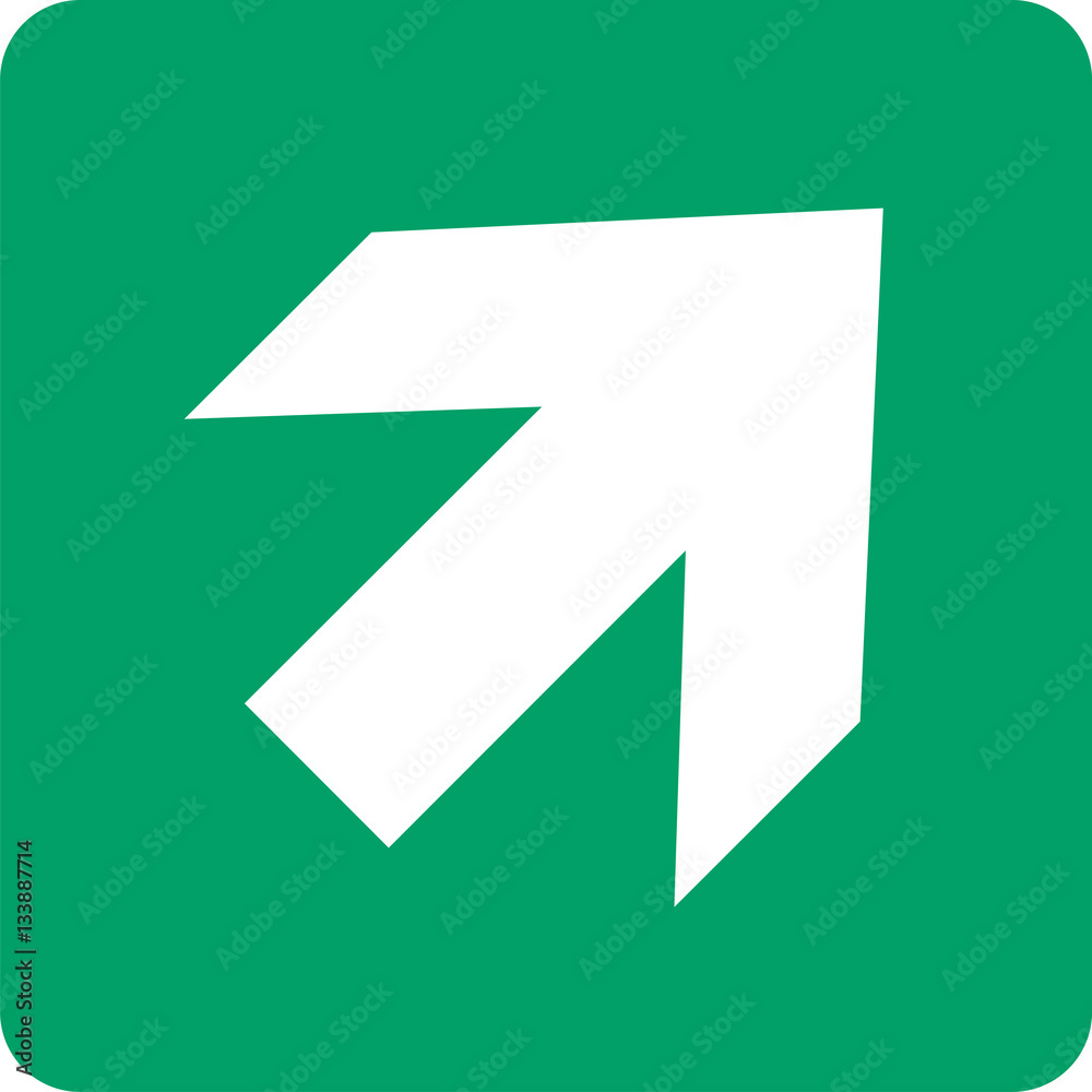 Direction, 45° arrow (90° increments), safe condition Direction, 45° arrow (90° increments), safe condition