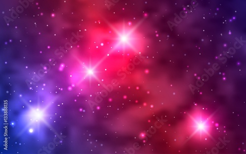 Cosmic background galaxies, nebula and shining stars. Space vector illustration for your design, space wallpapers
