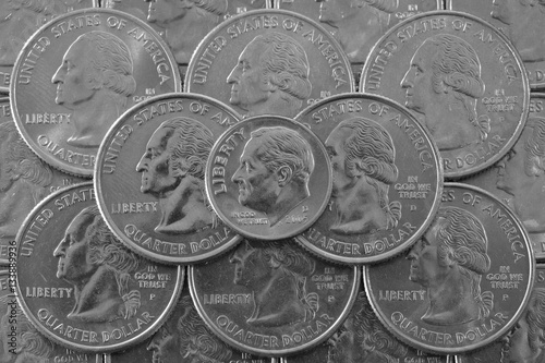Εκτύπωση καμβά Pile of coins of USA