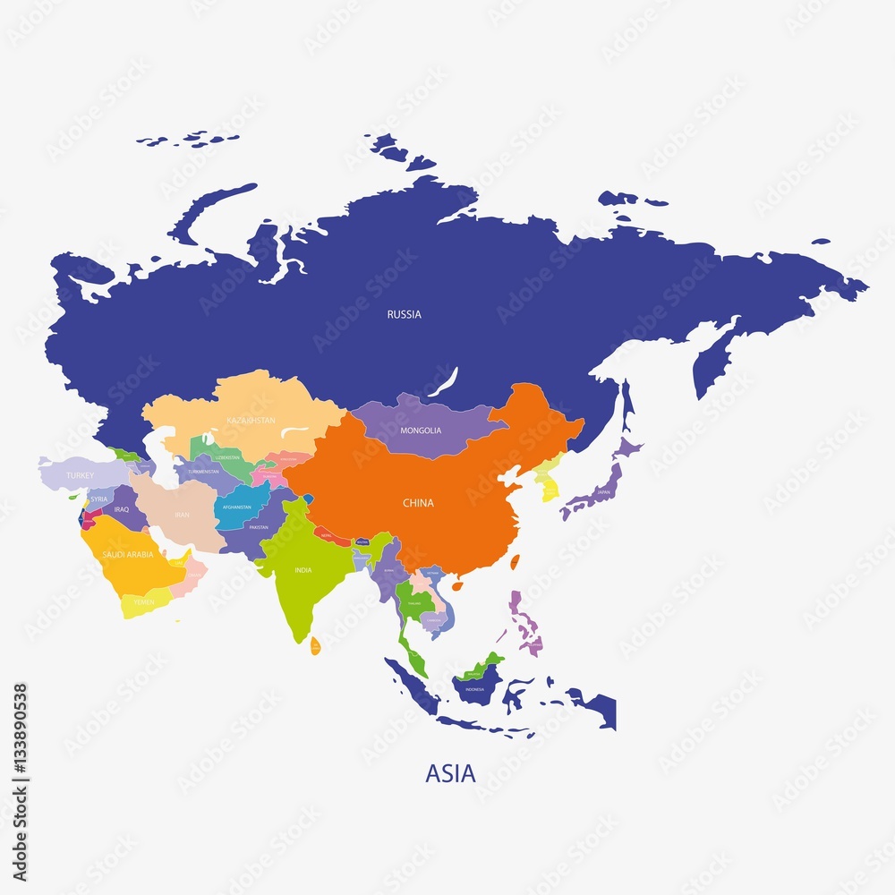 ASIA MAP  illustration vector