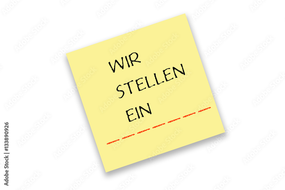 Wir stellen ein Notiz Wir stellen ein Notiz