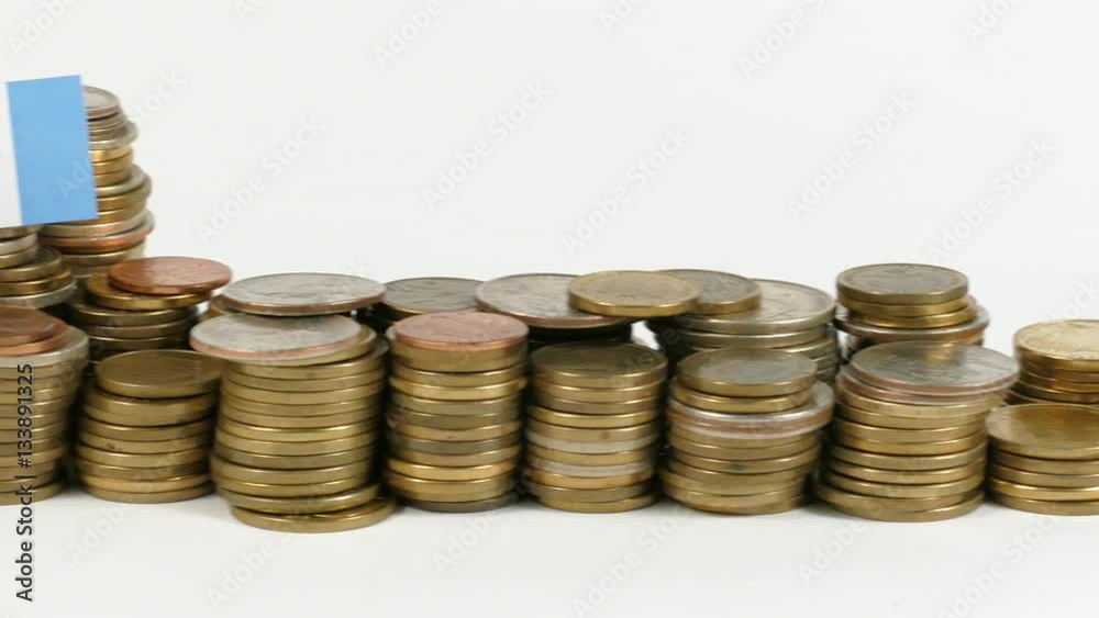 Guatemala flag waving with stack of money coins Guatemala flag waving with stack of money coins