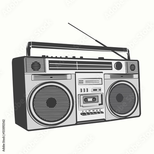 Tape recorder, Cassette recorder outline illustration vector