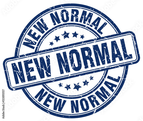 new normal blue grunge stamp