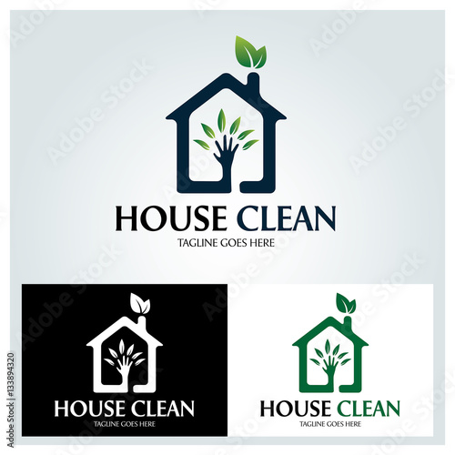 House clean logo design template ,House care logo design concept ,Vector illustration