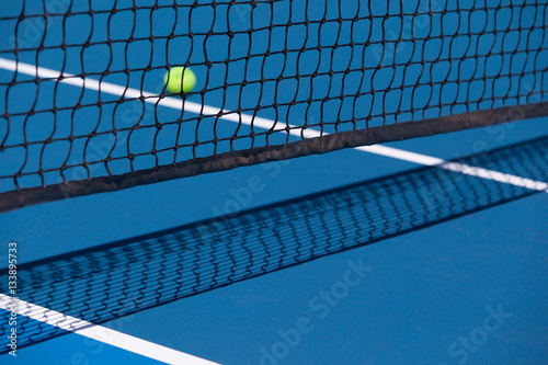 Tennis Court with Ball and Net