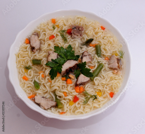 Instant noodles soup