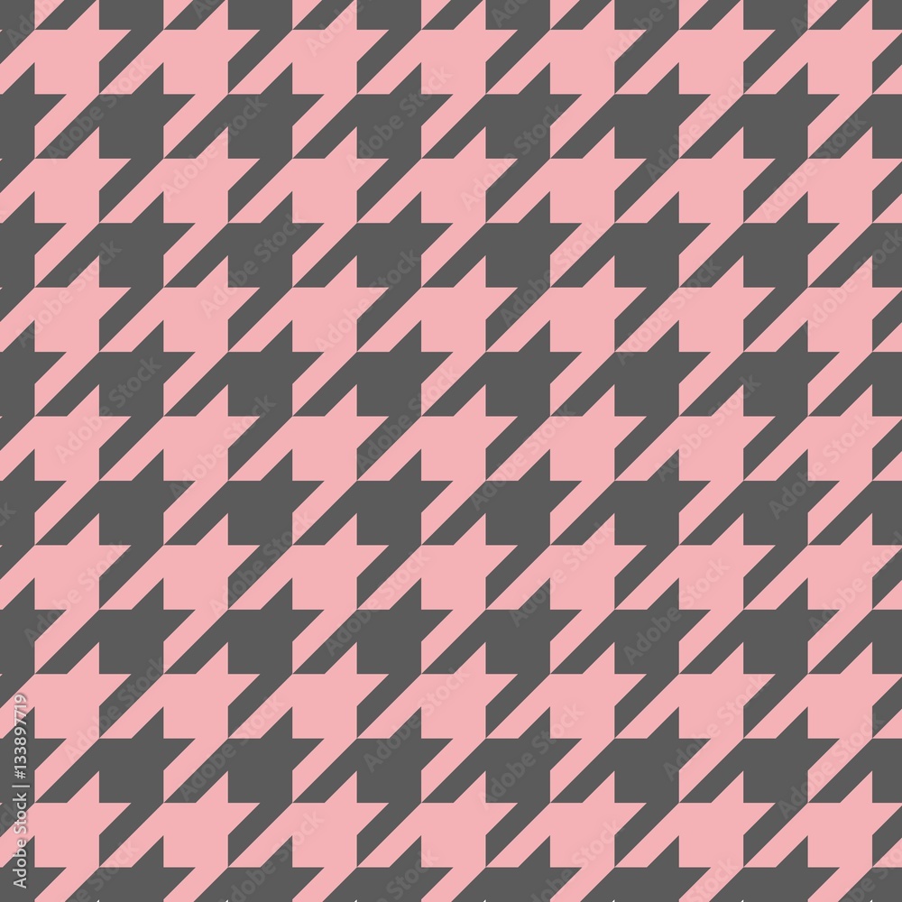 Houndstooth vector tile pink and grey pattern or background Houndstooth vector tile pink and grey pattern or background