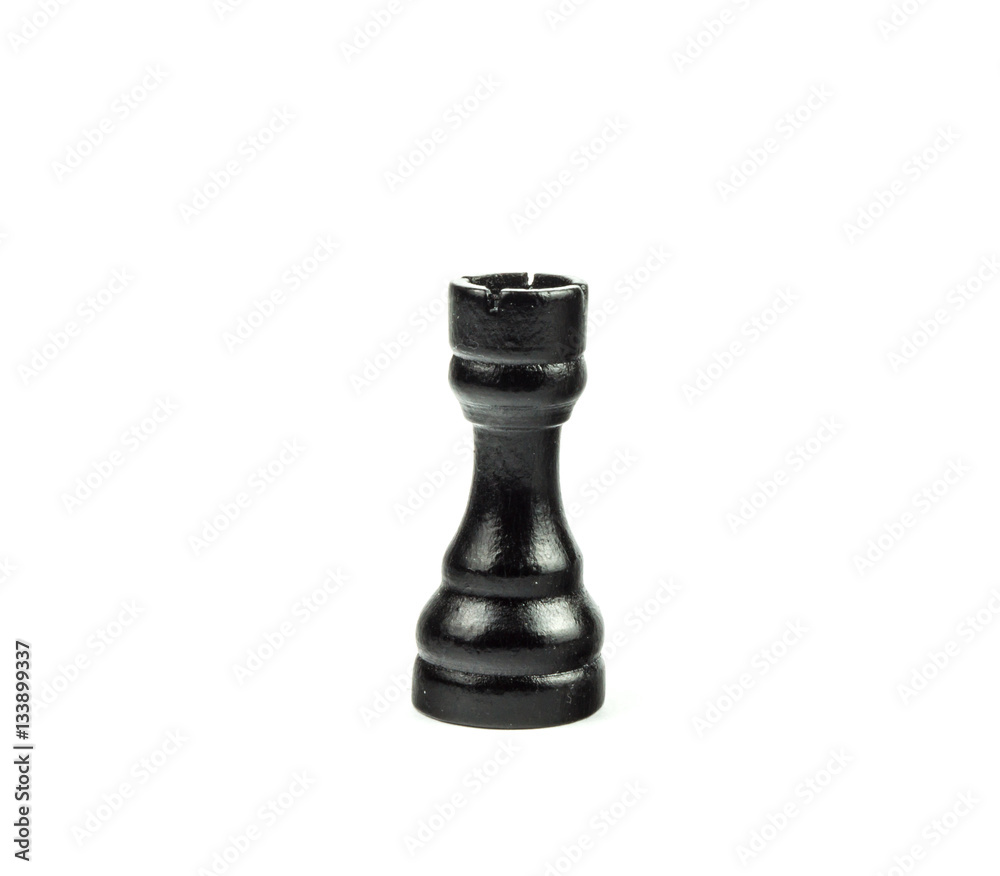 Black Chess Figure on white - Rock Black Chess Figure on white - Rock
