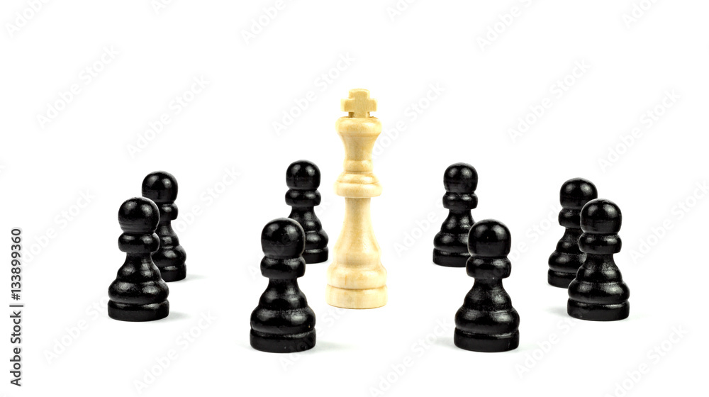 White King surrounded by black pawns White King surrounded by black pawns
