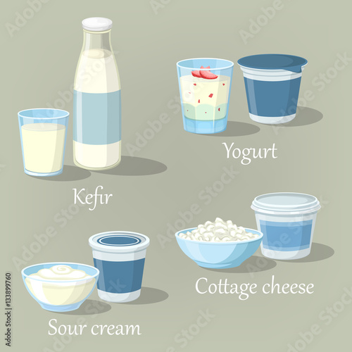 Yogurt and kefir, cottage cheese with sour cream