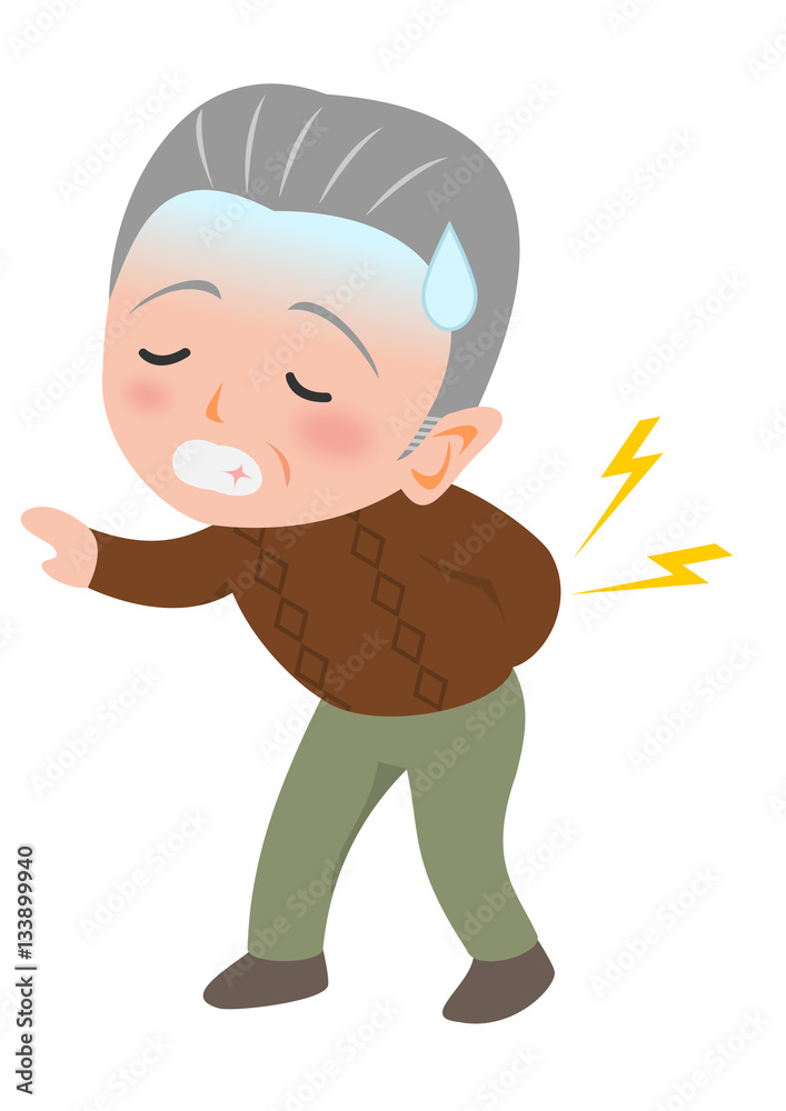 ぎっくり腰の男性