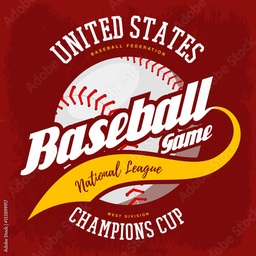 Ball for american sport baseball game logo